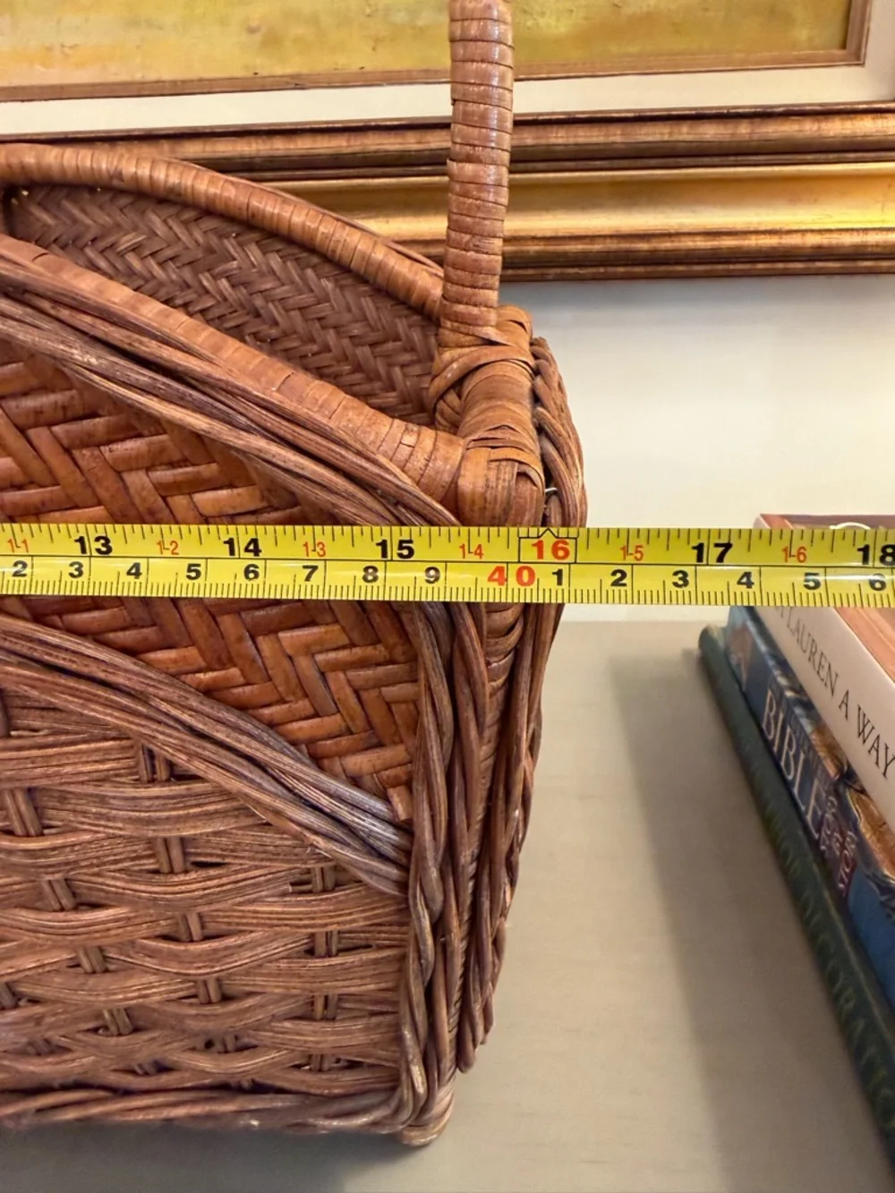 Vintage Rattan Magazine Rack Towel Holder Mid-Century Modern Boho Wicker Bamboo